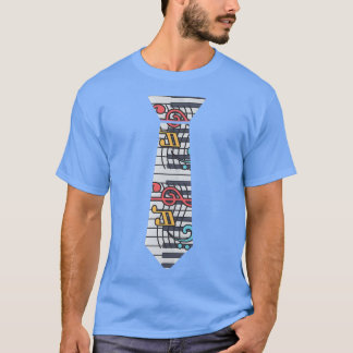 Camiseta Piano Necktie Piano Player Pianista Música Clássic