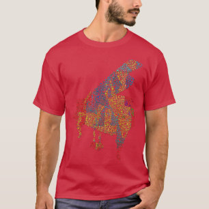 Camiseta Piano Notes Pianoforte Notação de Pianista de Tecl