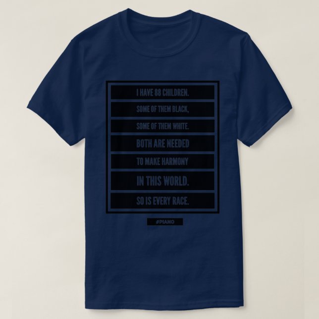 Camiseta piano para 88 crianças (Frente do Design)
