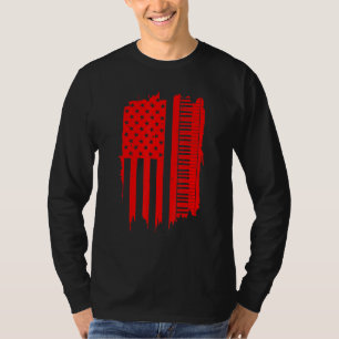 Camiseta Piano Para Homens Legal Pavilhão Americano