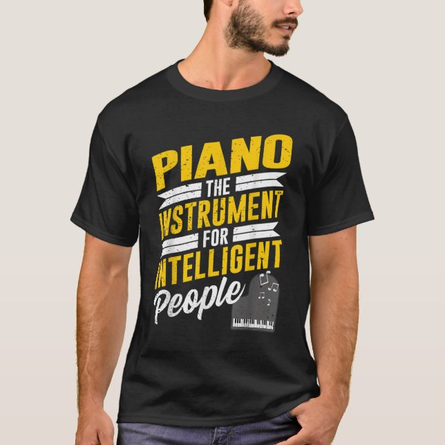 Camiseta Piano Pianista Músico Teclado Musical Cote Gag Ou (Frente)