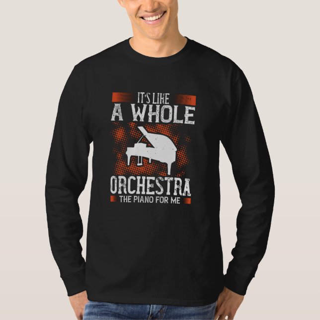 Camiseta Piano - Piano É Como Uma Orquestra Inteira (Frente)