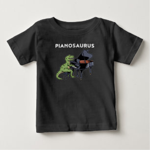 Camiseta Piano Piano Gift Crianças Pianista Dinossauro Pia
