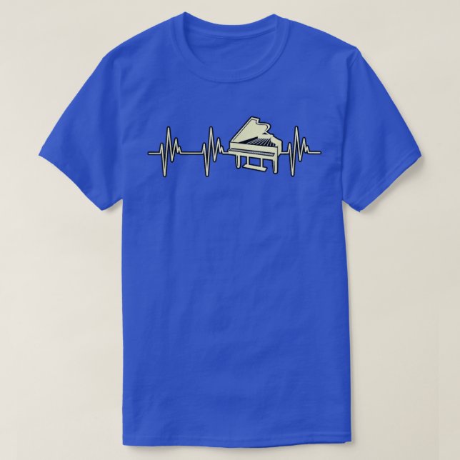 Camiseta Piano Player Heartbeat Música Professora Piano Mus (Frente do Design)