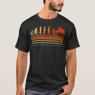 Camiseta Piano Player Pianist Evolution Retro