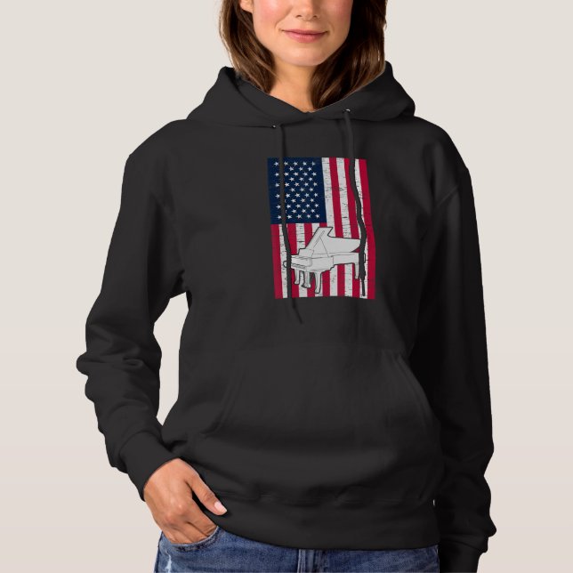 Camiseta Piano Player Piano American Flag Patriotic Pianist (Frente)