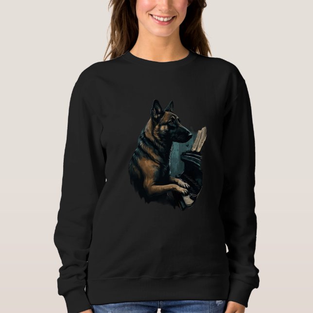 Camiseta Piano playing Belgian Malinois (Frente)
