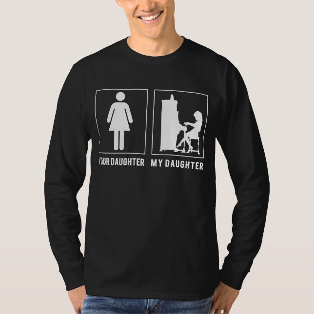Camiseta Piano Prodígio: Sua Filha, Minha Greve de Filha (Frente)
