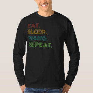 Camiseta Piano Puns: Coma, Dorme, Piano Repete Teto Engraça