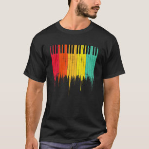 Camiseta Piano Retro Keys Musical Keyboard Player Pianista