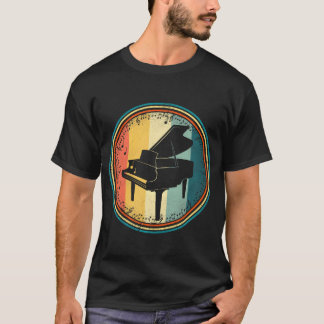 Camiseta Piano Retro Vintage anos 70 80 Pianista menino