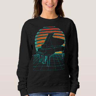 Camiseta Piano Retro Wave Futurism 80s Sunset Para Pianista
