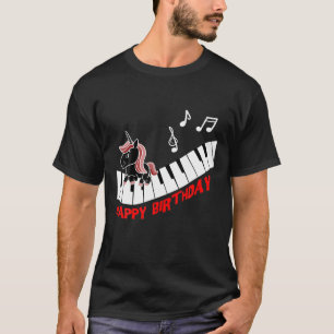 Camiseta Piano Unicorn Piano Animais Engraçados Música Pa