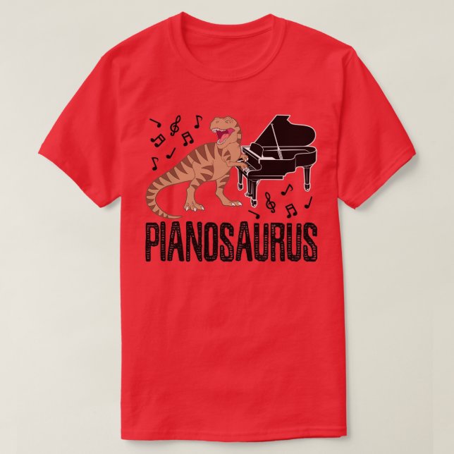 Camiseta Pianossauro Dinossauro Piano (Frente do Design)
