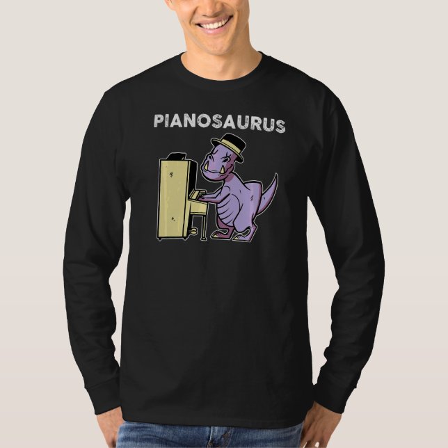 Camiseta Pianossauro Jogando Piano (Frente)