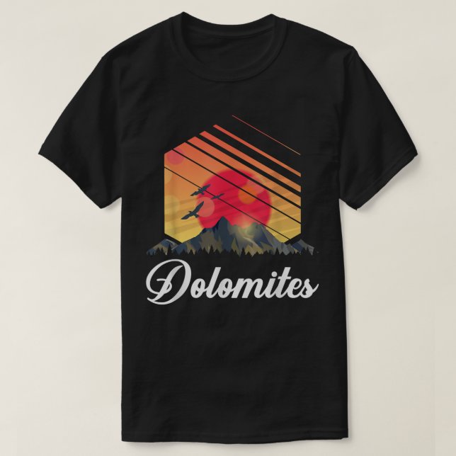 Camiseta Pica de Dolomites em Escala de Rocha (Frente do Design)
