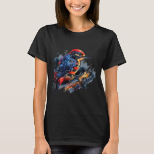 Camiseta Pica-Pau Amantes De Pássaros Dia 4 De Julho Bandei