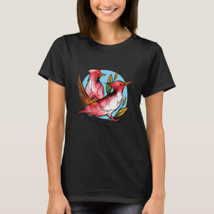 Camiseta Pica-Pau Pássaro Natureza Pica-Pau Vermelha Pica-P