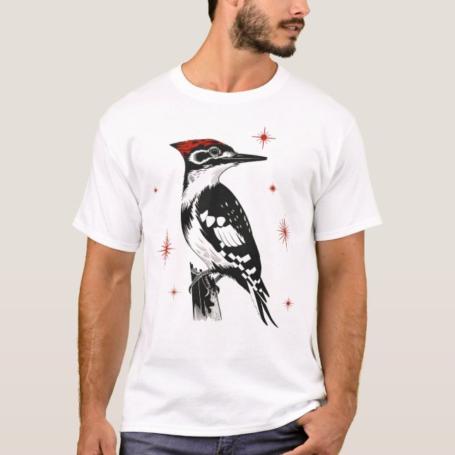 Camiseta Pica-Pau Retroativo - Arte a Tinta do Século de Mé (Frente)