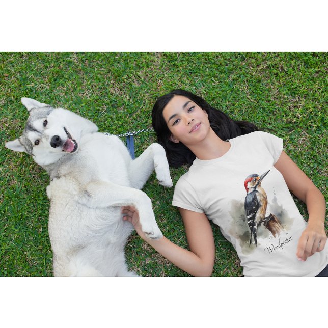 Camiseta Pica-pau Woodland Aquarela, personalizado (Criador carregado)