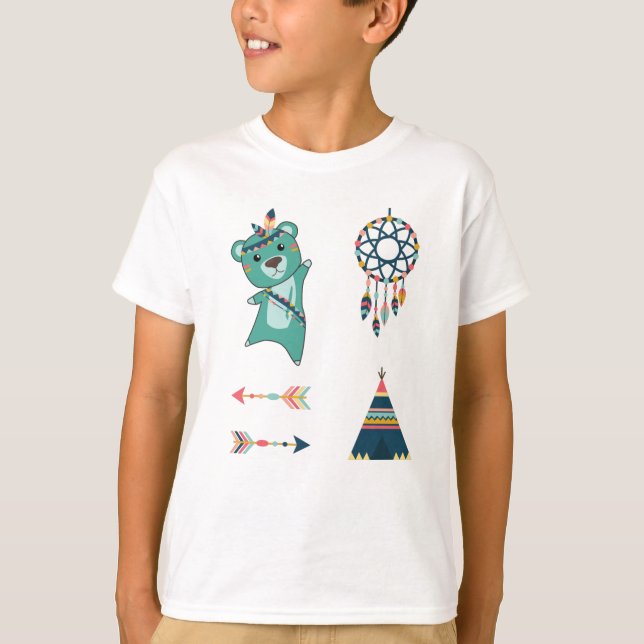 Camiseta Picante do Urso Turquesa Indiano (Frente)