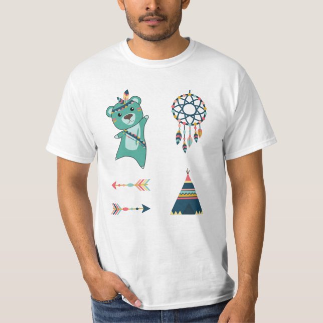 Camiseta Picante do Urso Turquesa Indiano (Frente)