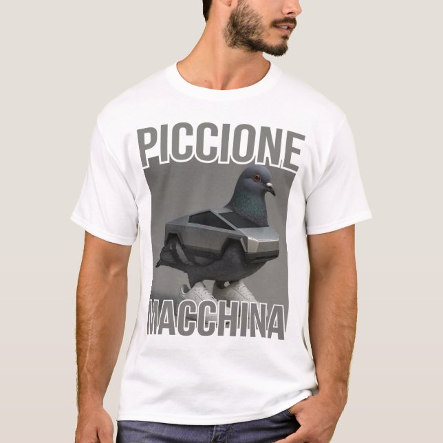 Camiseta Piccione Macchina - Pigeon Car Meme (Frente)