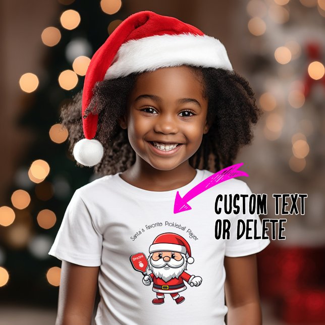 Camiseta Piceball 🎅 Natal personalizável (Santa's Favorite Pickleball Payer, custom text)