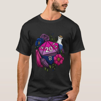 Camiseta Piche de Dice de Jogos do Orgulho Bissexual D20 Ta