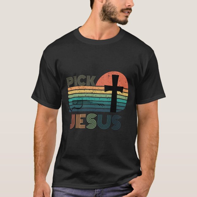 Camiseta Pick Jesus - Inspirational Religious (Frente)