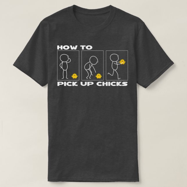Camiseta Pick up Chicks Sarcastic Sarcasm Farmer  (Frente do Design)