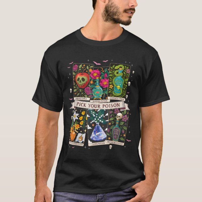Camiseta Pick Your Poisons Funny Drink Me Potions Happy Hal (Frente)