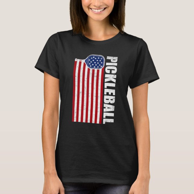 Camiseta Pickleball 4th Of July Men Women Paddle Sport Pick (Frente)