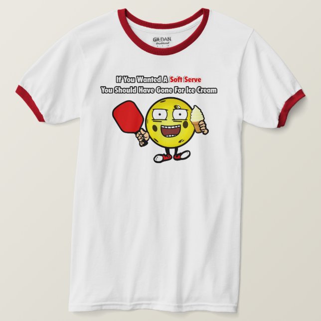 Camiseta Pickleball Amarelo Engraçado Vanilla Soft Serve (Frente do Design)