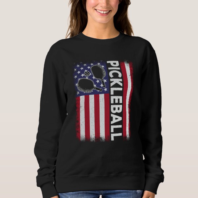 Camiseta Pickleball American Flag Pickleball Vintage (Frente)