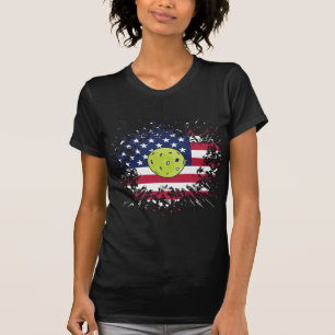 Camiseta Pickleball American Flag US Racket Paddle Ball