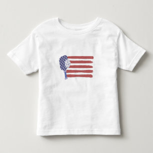 Camiseta Pickleball Americano Bandeira Patriótica Americana