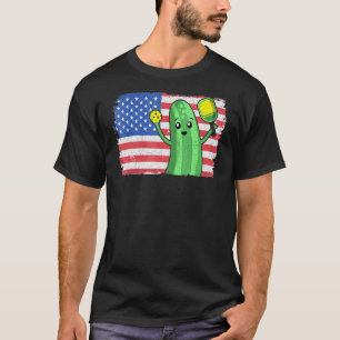 Camiseta Pickleball Americano Flag Pickle Com Pic Paddle