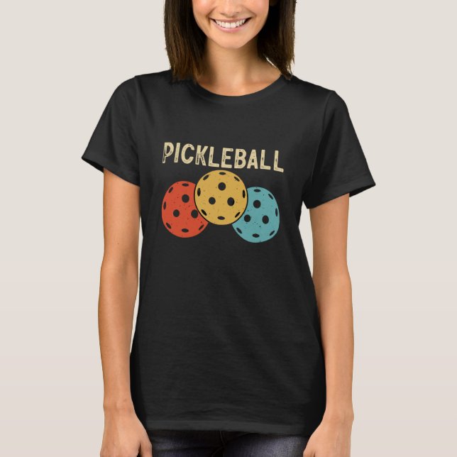 Camiseta Pickleball Ball Retro Vintage 70's 80's  16 (Frente)
