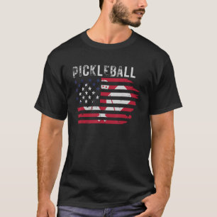 Camiseta Pickleball Bandeira dos EUA Paddle de Pickleball V