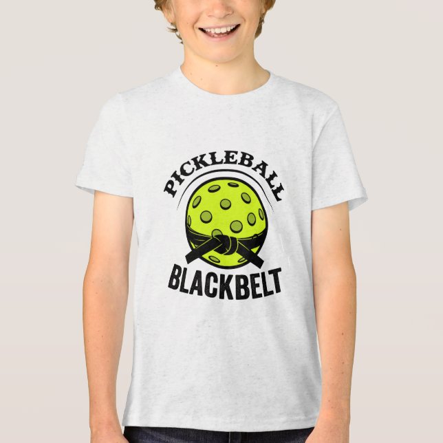 Camiseta Pickleball Blackbelt - Mestre de Pickleball Engraç (Frente)