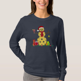 Camiseta Pickleball de Natal Snowman