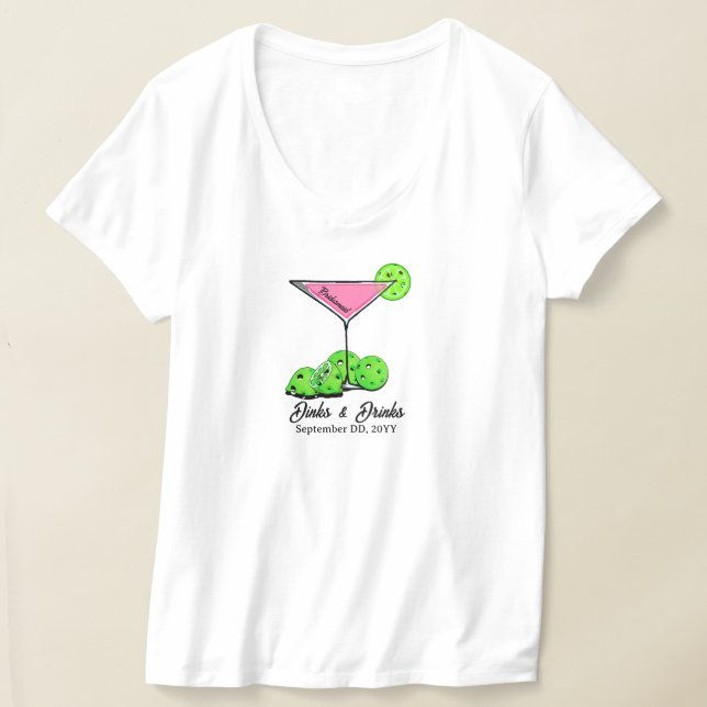 Camiseta Pickleball Despedida de Solteira Dinks & Drinks Pe (Postura )