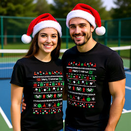 Camiseta 🎅 Pickleball 🎄 estilo Ugly Christmas Sweater
