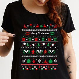 Camiseta 🎅 Pickleball 🎄 estilo Ugly Christmas Sweater