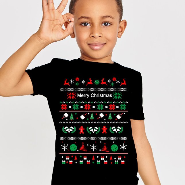 Camiseta 🎅 Pickleball 🎄 estilo Ugly Christmas Sweater (Criador carregado)