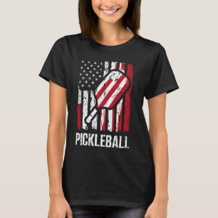 Camiseta Pickleball EUA - Jogador de Pickleball de Bandeira