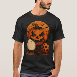 Camiseta Pickleball Halloween Temporada Assustadora Abóbora