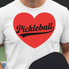 Camiseta Pickleball Heart Love Sports Minimalist White Tee