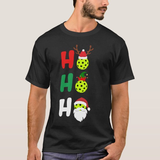 Camiseta Pickleball Ho Ho Ho - Pickleball de Natal (Frente)